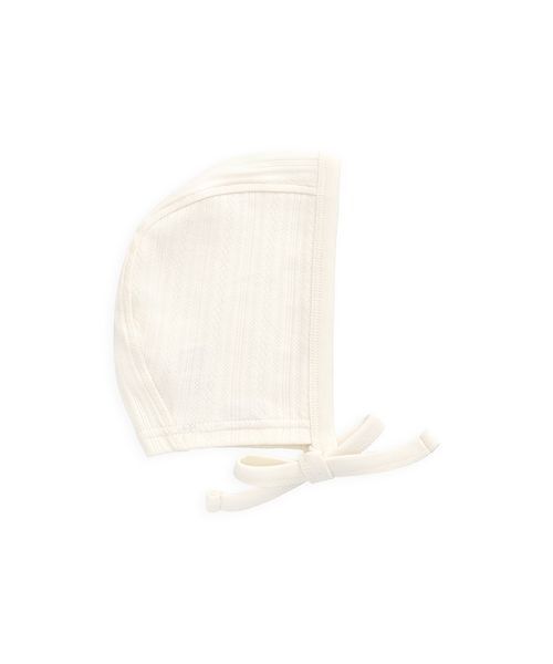 JAMIE KAY(ジェイミーケイ)の「ポインテールボンネット Parchment/オーガニックコットン(その他ベビーウェア・キッズ・オフホワイト・M/S)」の1枚目の写真