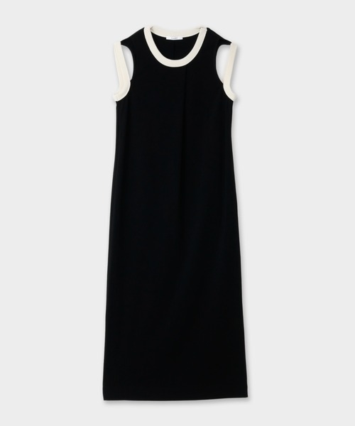 CINOH(チノ)の「RINGER DRESS(ワンピース・レディース・ブラック/グリーン/チャコールグレー・38)」の2枚目の写真