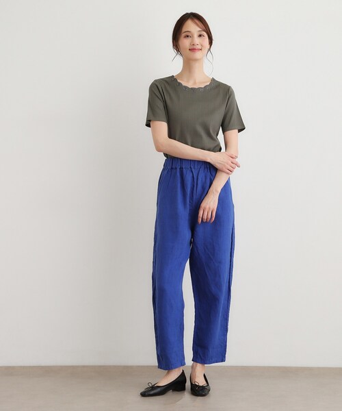 LAURA ASHLEY(ローラアシュレイ)の「【日本製/コットン100%】スカラップ刺繍カットソー(Tシャツ/カットソー・レディース・ホワイト/ネイビー/グレー/ブルー・38/40)」の10枚目の写真