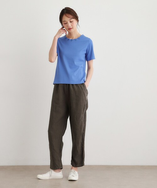 LAURA ASHLEY(ローラアシュレイ)の「【日本製/コットン100%】スカラップ刺繍カットソー(Tシャツ/カットソー・レディース・ホワイト/ネイビー/グレー/ブルー・38/40)」の14枚目の写真