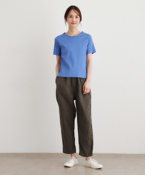 LAURA ASHLEY(ローラアシュレイ)の「【日本製/コットン100%】スカラップ刺繍カットソー(Tシャツ/カットソー・レディース・ホワイト/ネイビー/グレー/ブルー・38/40)」の15枚目の写真