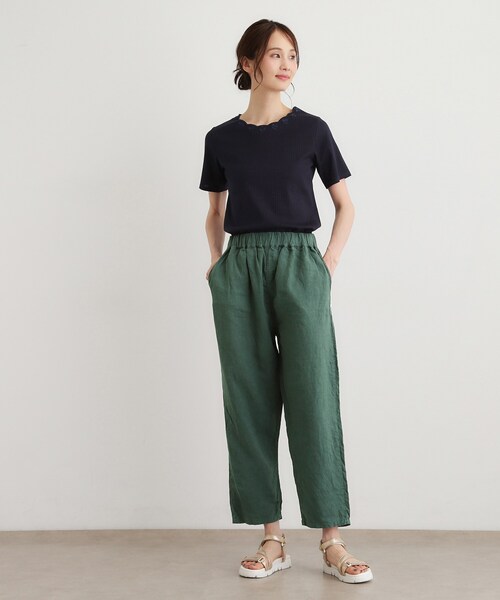 LAURA ASHLEY(ローラアシュレイ)の「【日本製/コットン100%】スカラップ刺繍カットソー(Tシャツ/カットソー・レディース・ホワイト/ネイビー/グレー/ブルー・38/40)」の18枚目の写真