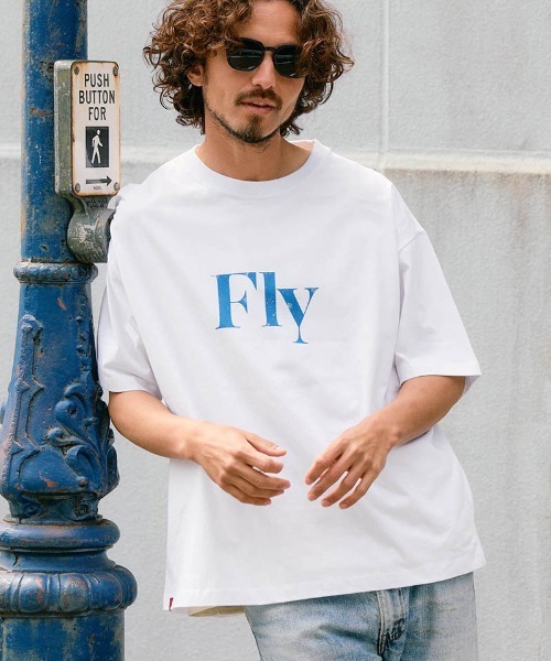 Chester(チェスター)の「mt10548- Fly & I Can メッセージロゴ プリントTシャツ(10016)(Tシャツ/カットソー・メンズ・ホワイト/ブラック・M/L/XL)」の3枚目の写真
