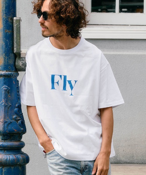 Chester(チェスター)の「mt10548- Fly & I Can メッセージロゴ プリントTシャツ(10016)(Tシャツ/カットソー・メンズ・ホワイト/ブラック・M/L/XL)」の4枚目の写真