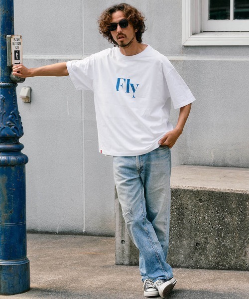 Chester(チェスター)の「mt10548- Fly & I Can メッセージロゴ プリントTシャツ(10016)(Tシャツ/カットソー・メンズ・ホワイト/ブラック・M/L/XL)」の7枚目の写真
