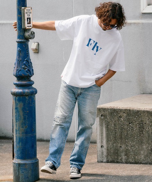Chester(チェスター)の「mt10548- Fly & I Can メッセージロゴ プリントTシャツ(10016)(Tシャツ/カットソー・メンズ・ホワイト/ブラック・M/L/XL)」の9枚目の写真