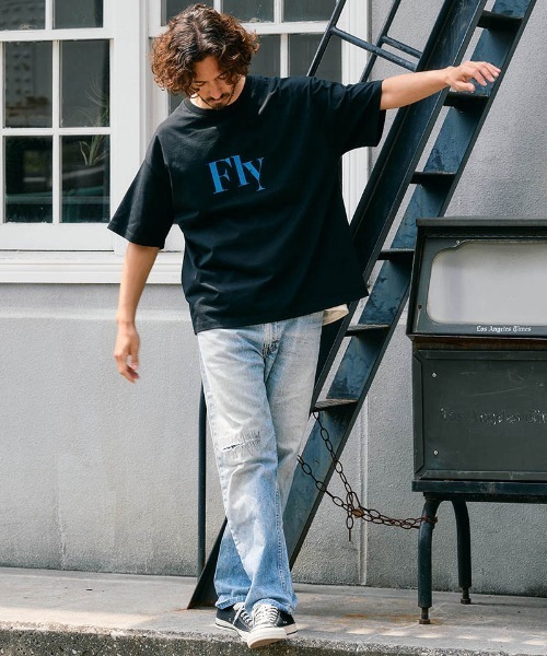 Chester(チェスター)の「mt10548- Fly & I Can メッセージロゴ プリントTシャツ(10016)(Tシャツ/カットソー・メンズ・ホワイト/ブラック・M/L/XL)」の14枚目の写真