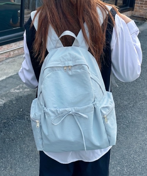 Teem Store(チームストア)の「【大容量/A4対応】リボンデザインサイドポケットバックパック(バックパック/リュック・レディース・アイボリー/ピンク/ブラック/サックスブルー・F)」の17枚目の写真