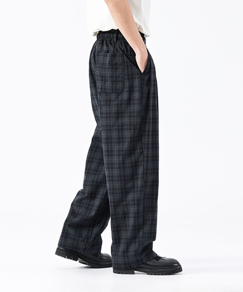 HOOK（フック）の「HOOK コットンチェック × ルーズシルエット イージーワイドパンツ (SS)（その他パンツ・メンズ・ダークグリーン・L/XL/M）」の10枚目の写真
