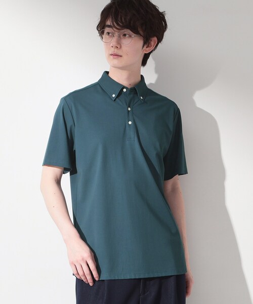 THE SHOP TK （ザ ショップ ティーケー ）の「アイス カノコポロシャツ【接触冷感／洗濯機OK】（ポロシャツ・メンズ・ブルーグリーン/ネイビー/ライトグレー・02/03/04）」の11枚目の写真