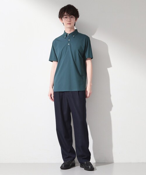 THE SHOP TK （ザ ショップ ティーケー ）の「アイス カノコポロシャツ【接触冷感／洗濯機OK】（ポロシャツ・メンズ・ブルーグリーン/ネイビー/ライトグレー・02/03/04）」の9枚目の写真