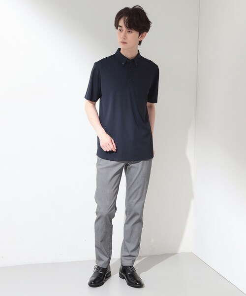 THE SHOP TK （ザ ショップ ティーケー ）の「アイス カノコポロシャツ【接触冷感／洗濯機OK】（ポロシャツ・メンズ・ブルーグリーン/ネイビー/ライトグレー・02/03/04）」の20枚目の写真