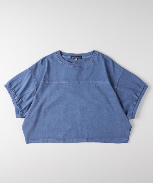 Right-on(ライトオン)の「HONEYSUCKLE ROSE(ハニーサックルローズ)ピグメント加工ショートTシャツ(Tシャツ/カットソー・レディース・キナリ/ブラック/ブルー・M/L)」の5枚目の写真