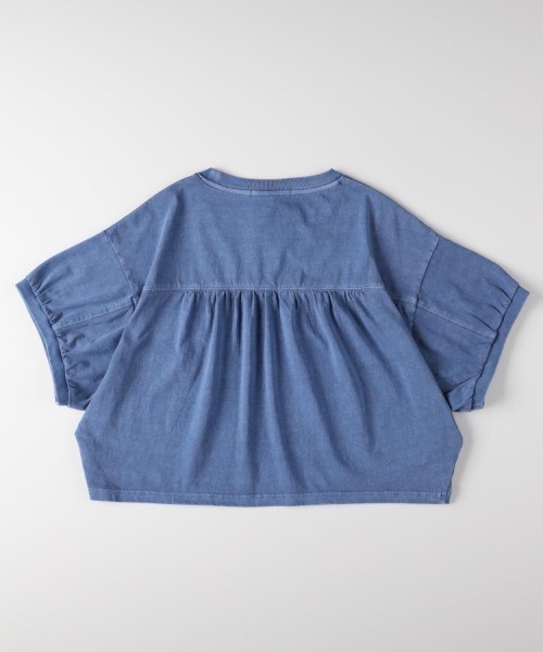 Right-on(ライトオン)の「HONEYSUCKLE ROSE(ハニーサックルローズ)ピグメント加工ショートTシャツ(Tシャツ/カットソー・レディース・キナリ/ブラック/ブルー・M/L)」の9枚目の写真