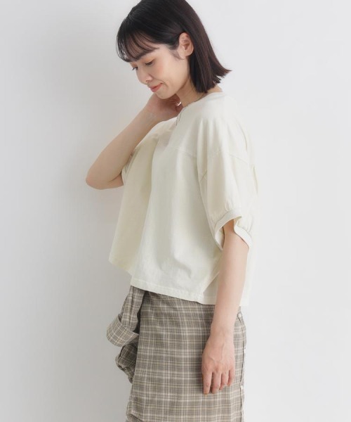 Right-on(ライトオン)の「HONEYSUCKLE ROSE(ハニーサックルローズ)ピグメント加工ショートTシャツ(Tシャツ/カットソー・レディース・キナリ/ブラック/ブルー・M/L)」の18枚目の写真