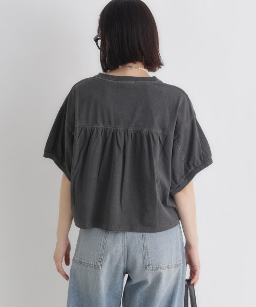 Right-on(ライトオン)の「HONEYSUCKLE ROSE(ハニーサックルローズ)ピグメント加工ショートTシャツ(Tシャツ/カットソー・レディース・キナリ/ブラック/ブルー・M/L)」の20枚目の写真