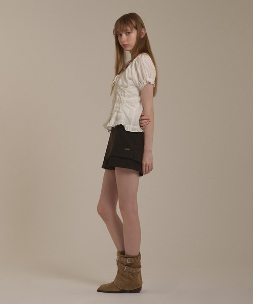 hazyl(ヘイジル)の「shirring 2way blouse / シャーリング2WAYブラウス(シャツ/ブラウス・レディース・ネイビー/オフホワイト/ピンク系その他・フリー)」の13枚目の写真