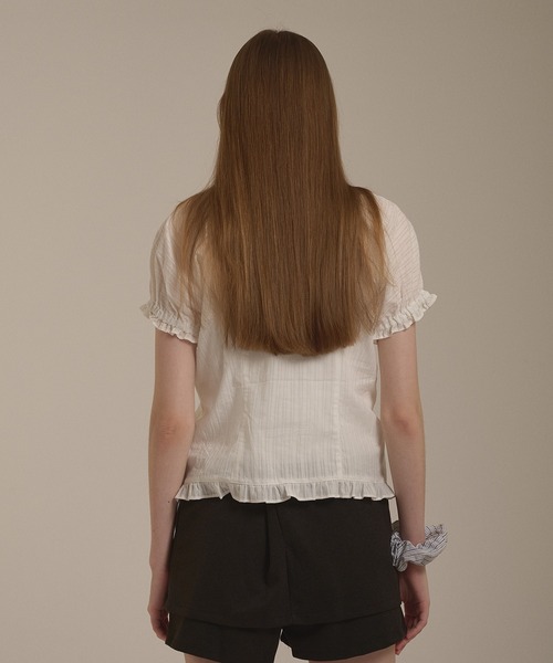 hazyl(ヘイジル)の「shirring 2way blouse / シャーリング2WAYブラウス(シャツ/ブラウス・レディース・ネイビー/オフホワイト/ピンク系その他・フリー)」の20枚目の写真