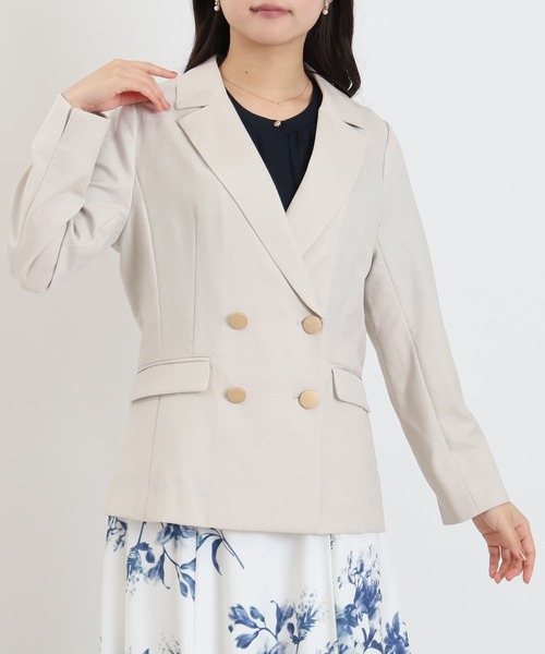 TRUDEA(トルディア)の「麻調 金釦ダブルジャケット(テーラードジャケット・レディース・ライトグレー・X-LARGE/LARGE/MEDIUM/SMALL)」の15枚目の写真