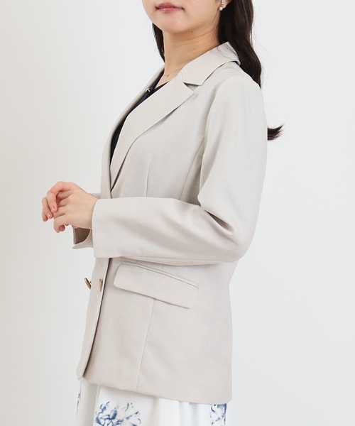 TRUDEA(トルディア)の「麻調 金釦ダブルジャケット(テーラードジャケット・レディース・ライトグレー・X-LARGE/LARGE/MEDIUM/SMALL)」の16枚目の写真