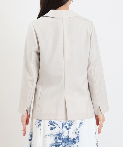 TRUDEA(トルディア)の「麻調 金釦ダブルジャケット(テーラードジャケット・レディース・ライトグレー・X-LARGE/LARGE/MEDIUM/SMALL)」の5枚目の写真