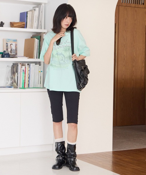 PBLIM(ページボーイリム)の「《UNISEX》ビーチサイドT(Tシャツ/カットソー・レディース・オフホワイト/グリーン・FREE)」の22枚目の写真