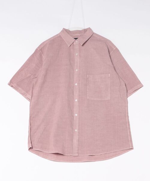 BACK NUMBER（バックナンバー）の「製品染めブロード半袖シャツ（シャツ/ブラウス・メンズ・ピンク/ブラック/ブルー・S/M/XL/L）」の3枚目の写真