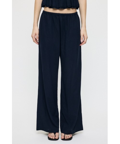 MOUSSY(マウジー)の「【セットアップ対応】LINEN BLEND RELAX ワイドパンツ(その他パンツ・レディース・ネイビー/ベージュ・1/2)」の6枚目の写真