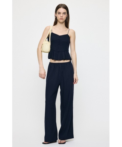 MOUSSY(マウジー)の「【セットアップ対応】LINEN BLEND RELAX ワイドパンツ(その他パンツ・レディース・ネイビー/ベージュ・1/2)」の7枚目の写真