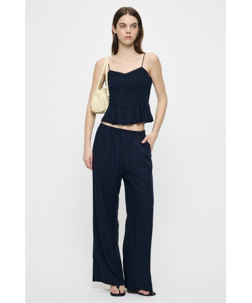 MOUSSY(マウジー)の「【セットアップ対応】LINEN BLEND RELAX ワイドパンツ(その他パンツ・レディース・ネイビー/ベージュ・1/2)」の8枚目の写真