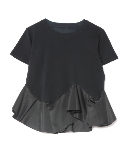 Pittok(ピットク)の「アシンメトリーペプラムTコンビトップス(Tシャツ/カットソー・レディース・ブラック・MEDIUM)」の7枚目の写真