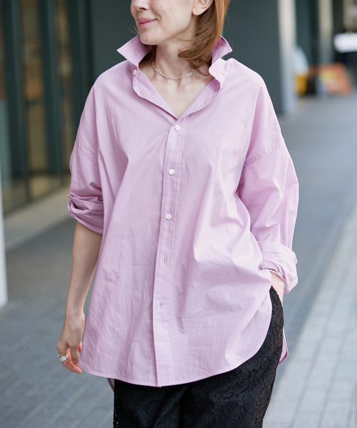 VERMEIL par iena(ヴェルメイユパーイエナ)の「コットンボイルシャツ(シャツ/ブラウス・レディース・ネイビー/ベージュ/ピンク系その他/ホワイト・FREE)」の4枚目の写真