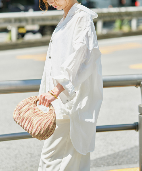 VERMEIL par iena(ヴェルメイユパーイエナ)の「コットンボイルシャツ(シャツ/ブラウス・レディース・ネイビー/ベージュ/ピンク系その他/ホワイト・FREE)」の8枚目の写真
