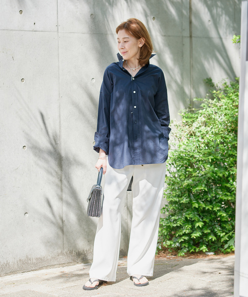 VERMEIL par iena(ヴェルメイユパーイエナ)の「コットンボイルシャツ(シャツ/ブラウス・レディース・ネイビー/ベージュ/ピンク系その他/ホワイト・FREE)」の21枚目の写真
