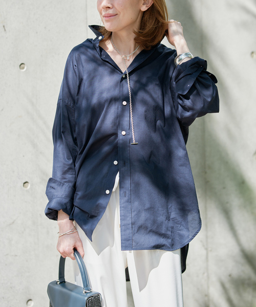 VERMEIL par iena(ヴェルメイユパーイエナ)の「コットンボイルシャツ(シャツ/ブラウス・レディース・ネイビー/ベージュ/ピンク系その他/ホワイト・FREE)」の18枚目の写真