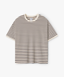 セミオーバーマルチストライプリンガーTシャツ NATURAL
