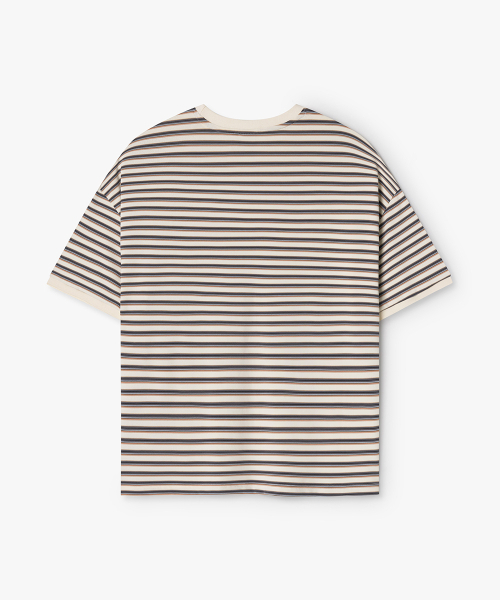 WEST GRAND BOULEVARD(ウエストグランドブルバード)の「セミオーバーマルチストライプリンガーTシャツ NATURAL(Tシャツ/カットソー・メンズ・その他・MEDIUM/LARGE/X-LARGE)」の2枚目の写真