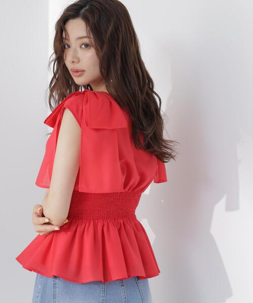 PROPORTION BODY DRESSING(プロポーションボディドレッシング)の「ショルダーリボンペプラムブラウス / 1216210603(シャツ/ブラウス・レディース・ホワイト/ブラック/レッド・FREE)」の8枚目の写真