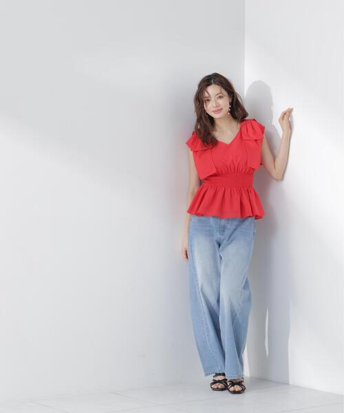 PROPORTION BODY DRESSING(プロポーションボディドレッシング)の「ショルダーリボンペプラムブラウス / 1216210603(シャツ/ブラウス・レディース・ホワイト/ブラック/レッド・FREE)」の7枚目の写真