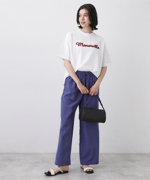 Dessin(デッサン)の「ロゴ刺繍ミニ裏毛Tシャツ(Tシャツ/カットソー・レディース・ホワイト/ブラック・00/01/02/03/04)」の5枚目の写真