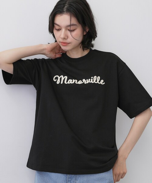 Dessin(デッサン)の「ロゴ刺繍ミニ裏毛Tシャツ(Tシャツ/カットソー・レディース・ホワイト/ブラック・00/01/02/03/04)」の7枚目の写真