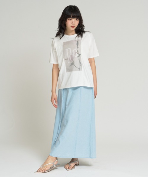 RU.TI.LE(ルチル)の「【RU.TI.LE】シアーボタニカルプリントTシャツ(Tシャツ/カットソー・レディース・ホワイト/チャコールグレー・MEDIUM)」の14枚目の写真