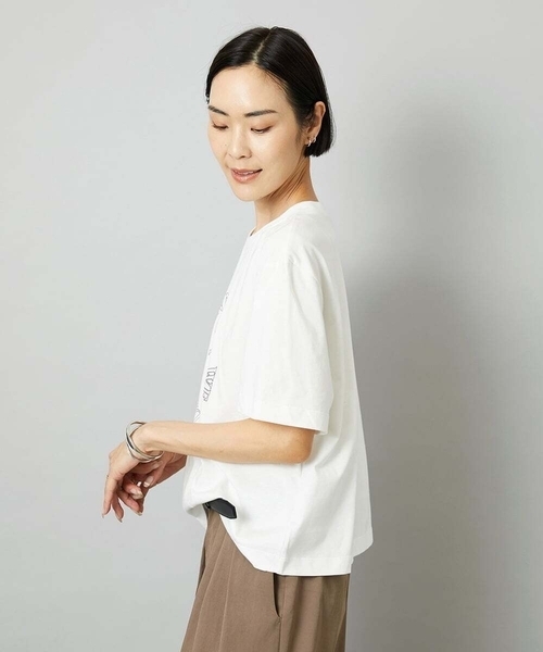 MICHEL KLEIN(ミッシェル・クラン)の「透明箔プリントTシャツ(Tシャツ/カットソー・レディース・ダークインディゴブルー/ホワイト・40/38)」の9枚目の写真