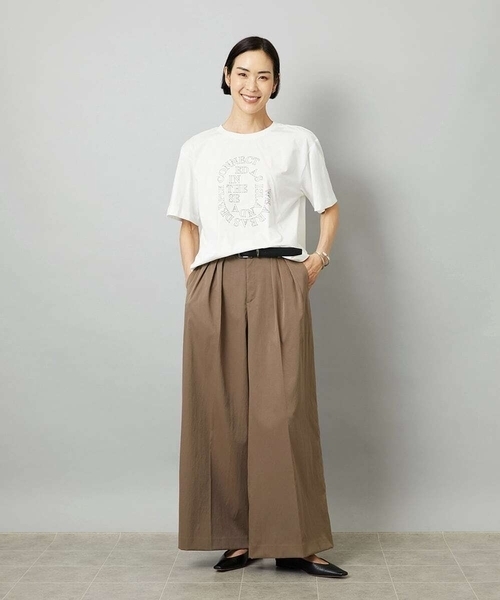 MICHEL KLEIN(ミッシェル・クラン)の「透明箔プリントTシャツ(Tシャツ/カットソー・レディース・ダークインディゴブルー/ホワイト・40/38)」の10枚目の写真