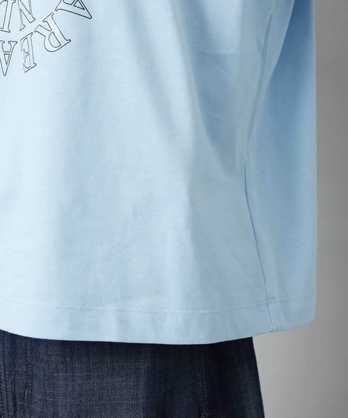 MICHEL KLEIN(ミッシェル・クラン)の「透明箔プリントTシャツ(Tシャツ/カットソー・レディース・ダークインディゴブルー/ホワイト・40/38)」の5枚目の写真