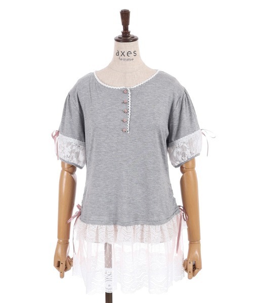 myu:loret(ミュウロレット)の「巻き薔薇付ロングプルオーバー(Tシャツ/カットソー・レディース・グレー/グリーン・FREE)」の20枚目の写真