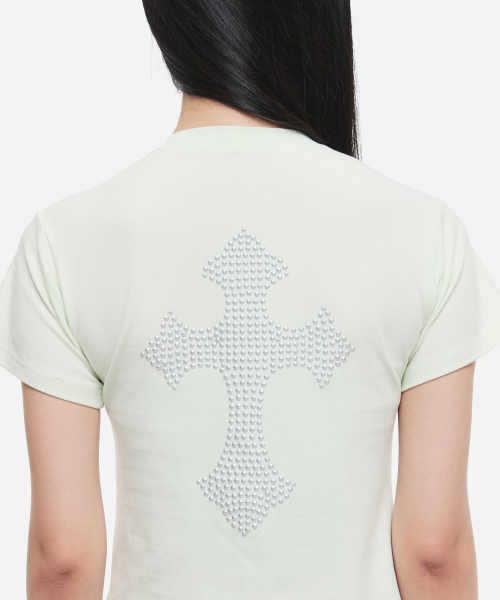 DNSR(ディーエヌエスアール)の「(W) ヴィンテージクロップハーフTシャツライム(Tシャツ/カットソー・レディース・その他・OS)」の3枚目の写真