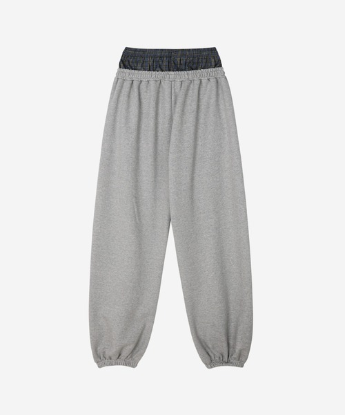THE MYSTERIOUS HOTEL(ザミステリアスホテル)の「THE MYSTERIOUS HOTEL/ザ ミステリアス ホテル/LAYERED SWEAT PANT(スウェットパンツ・レディース・グレー/チャコールグレー・F)」の6枚目の写真