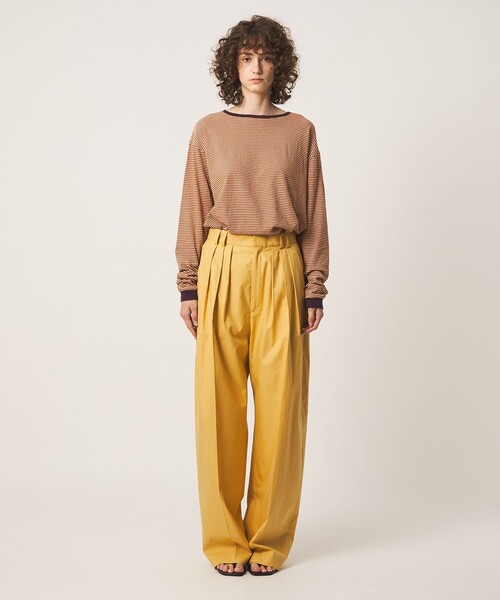 6(ロク)の「<6(ROKU)>コットン ミジン ボーダー ロングスリーブ Tシャツ(Tシャツ/カットソー・レディース・ブラウン系・FREE)」の7枚目の写真