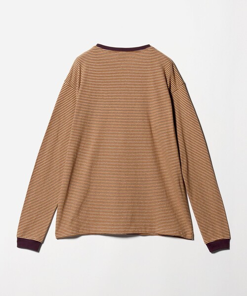 6(ロク)の「<6(ROKU)>コットン ミジン ボーダー ロングスリーブ Tシャツ(Tシャツ/カットソー・レディース・ブラウン系・FREE)」の3枚目の写真